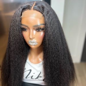 Kinky straight human hair wig